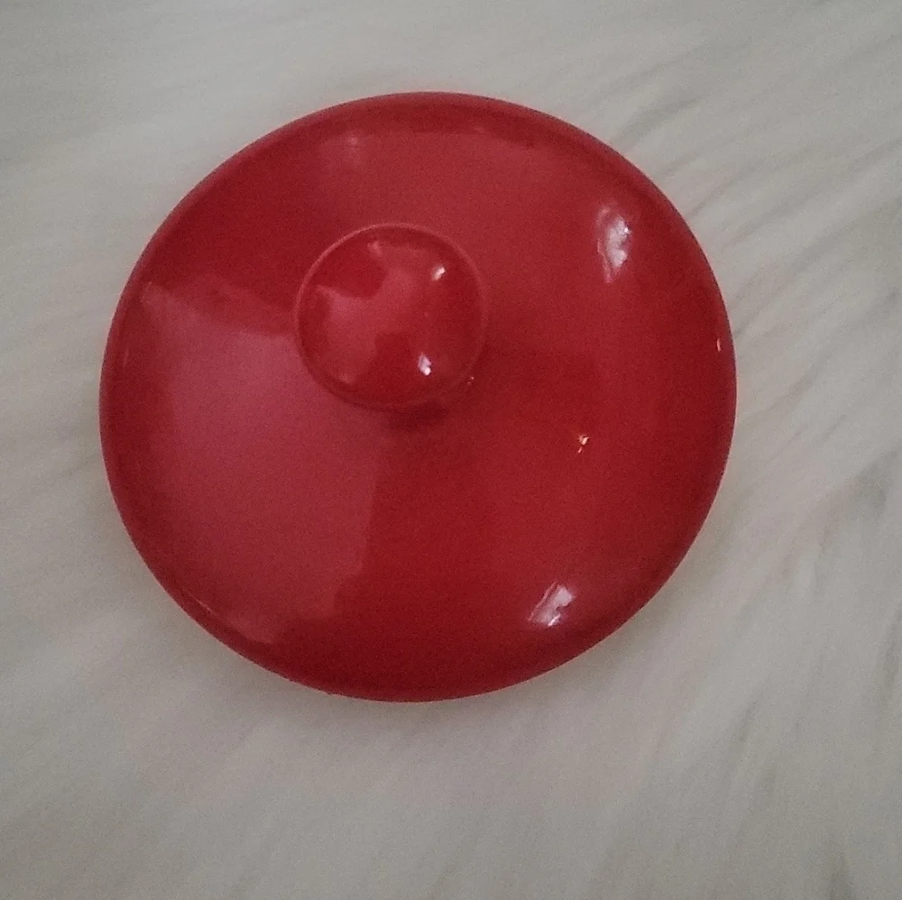 Pottery Barn Rare Vintage Sausalito Red Tea Pot with Bamboo Handle - Picture 7 of 11